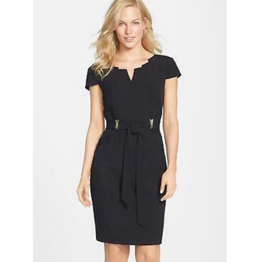 🖤 ELLEN TRACY Belted Black Dress - 6P